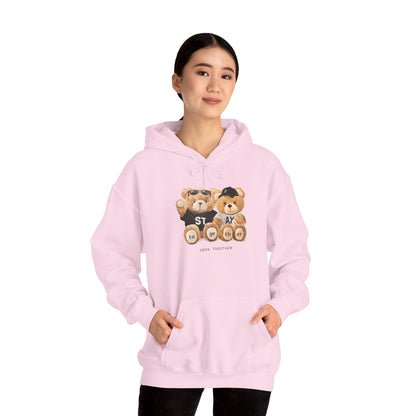 Teddy Bears 'STAY' Hoodie - Cute Couple Bear Graphic Sweatshirt
