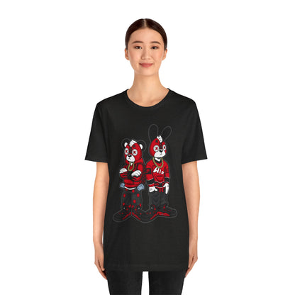 Streetwear Cartoon Bear & Bunny Tee — Hip Hop Graphic T-Shirt
