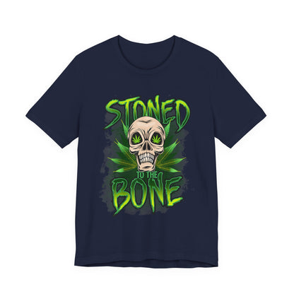 Stoned to the Bone Skull Tee — Cannabis Leaf Graphic T-Shirt