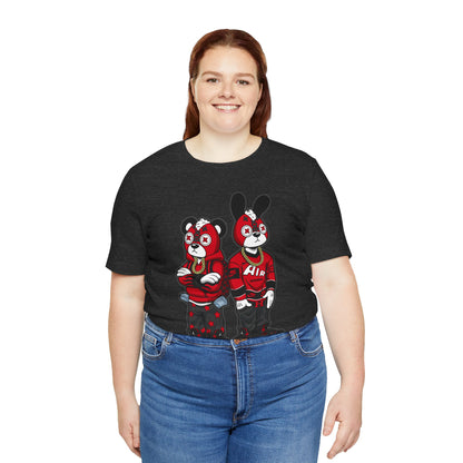 Streetwear Cartoon Bear & Bunny Tee — Hip Hop Graphic T-Shirt
