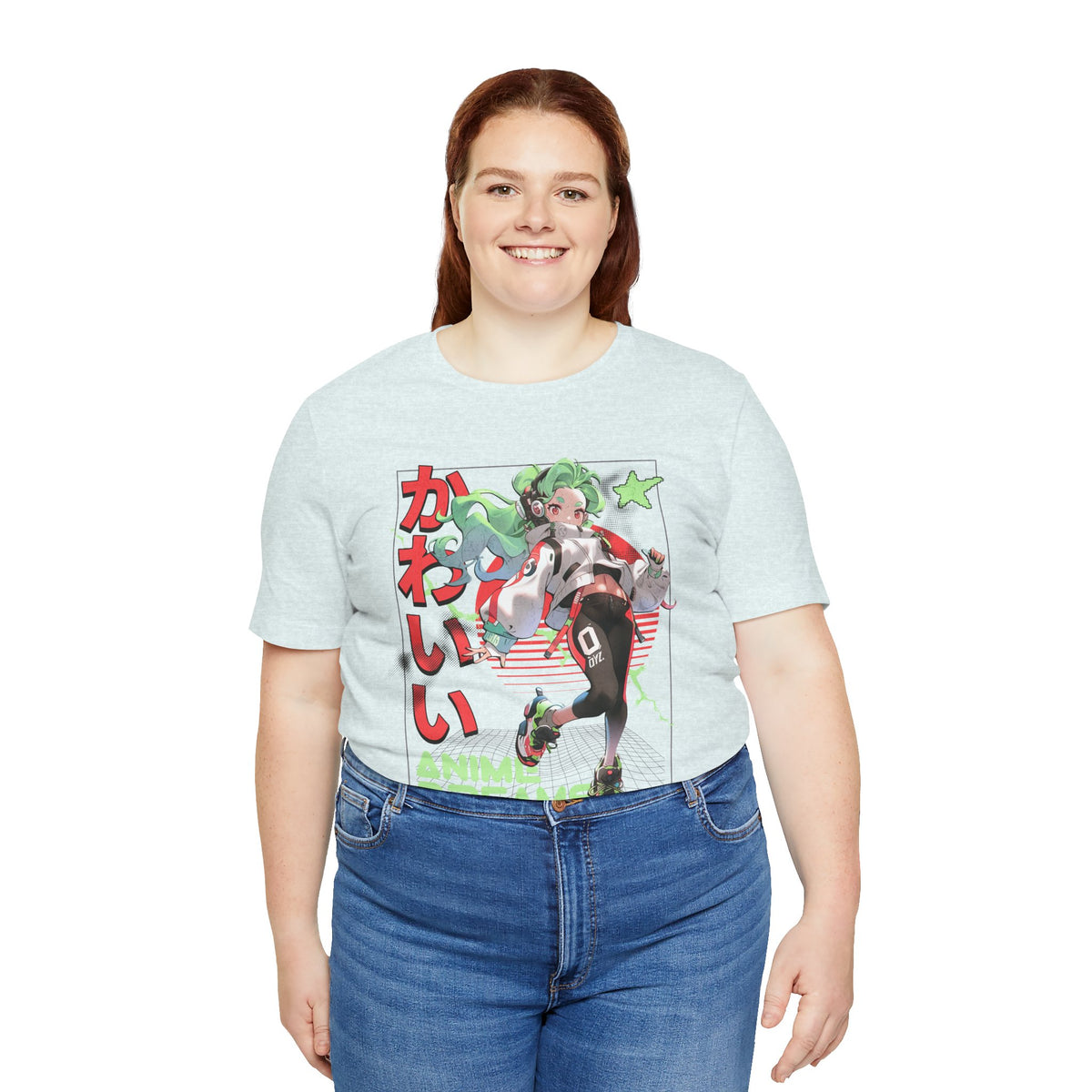 Anime Dreams Kawaii Tee — Neon Retro Anime Girl Graphic T-Shirt