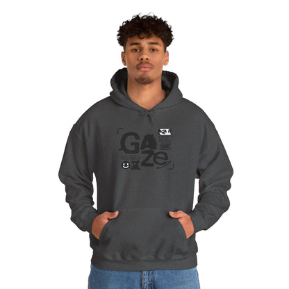 Gaze Graphic Hoodie — Distressed Text Urban Streetwear