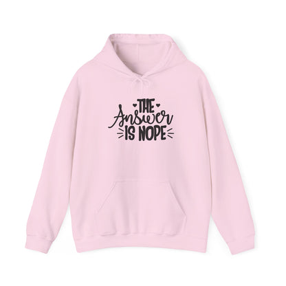 Hoodie — The Answer Is Nope Graphic Pullover