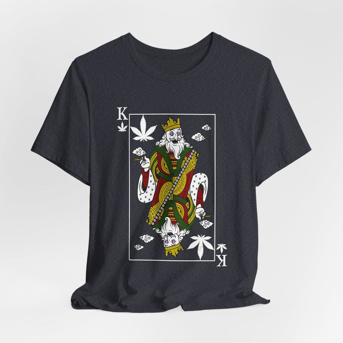 King of Leaves Graphic Tee — Playing Card Cannabis Design