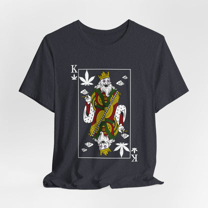 King of Leaves Graphic Tee — Playing Card Cannabis Design