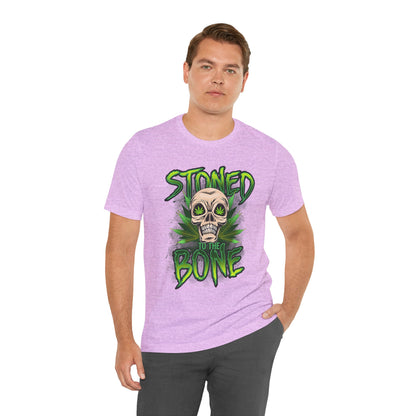 Stoned to the Bone Skull Tee — Cannabis Leaf Graphic T-Shirt