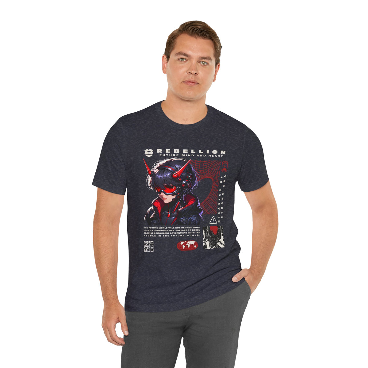 Anime Devil Girl Graphic Tee — "Rebellion" Cyberpunk Streetwear