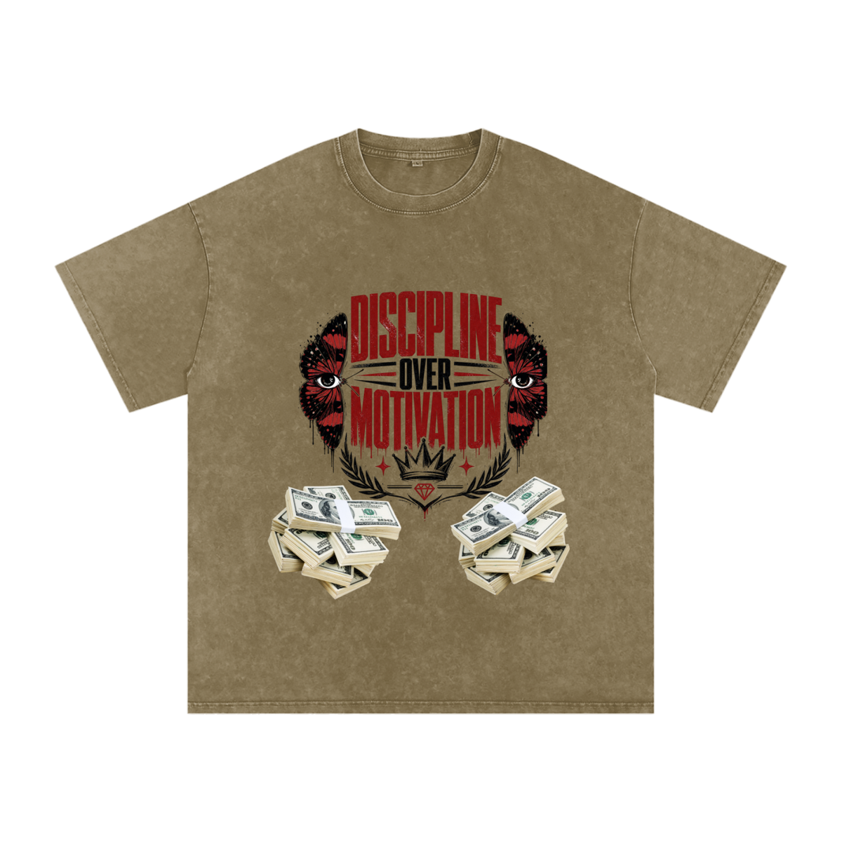 Discipline Over Motivation Snow-Washed Cotton Tee
