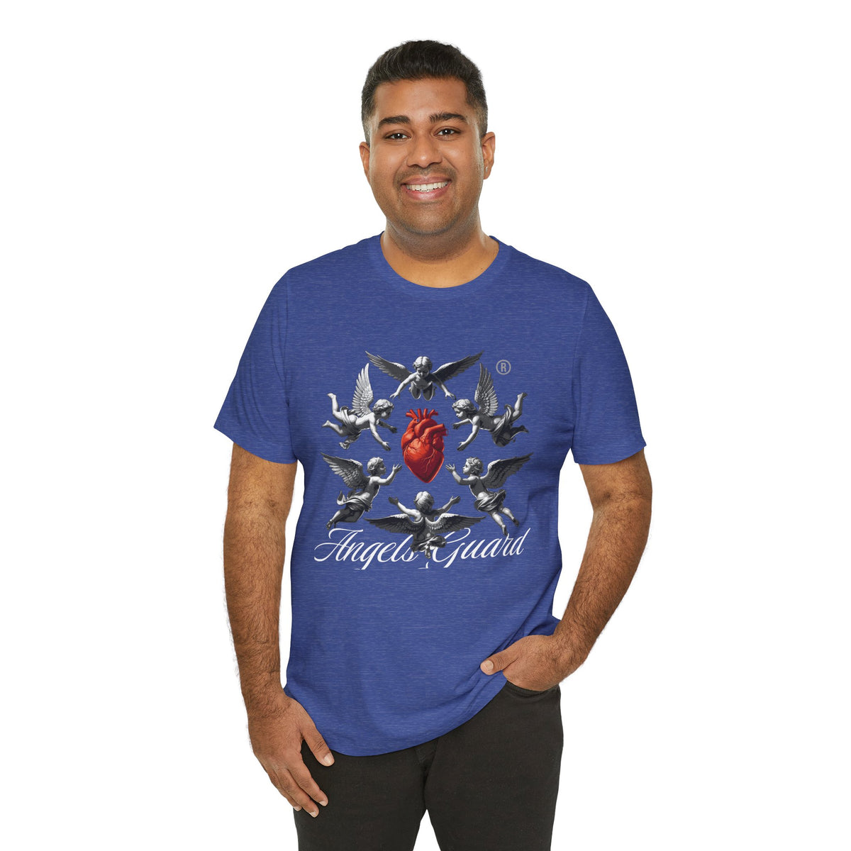 Angel Guard T‑Shirt — Sacred Heart & Cherub Graphic Tee