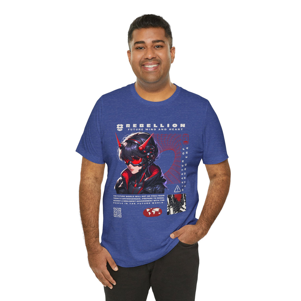 Anime Devil Girl Graphic Tee — "Rebellion" Cyberpunk Streetwear