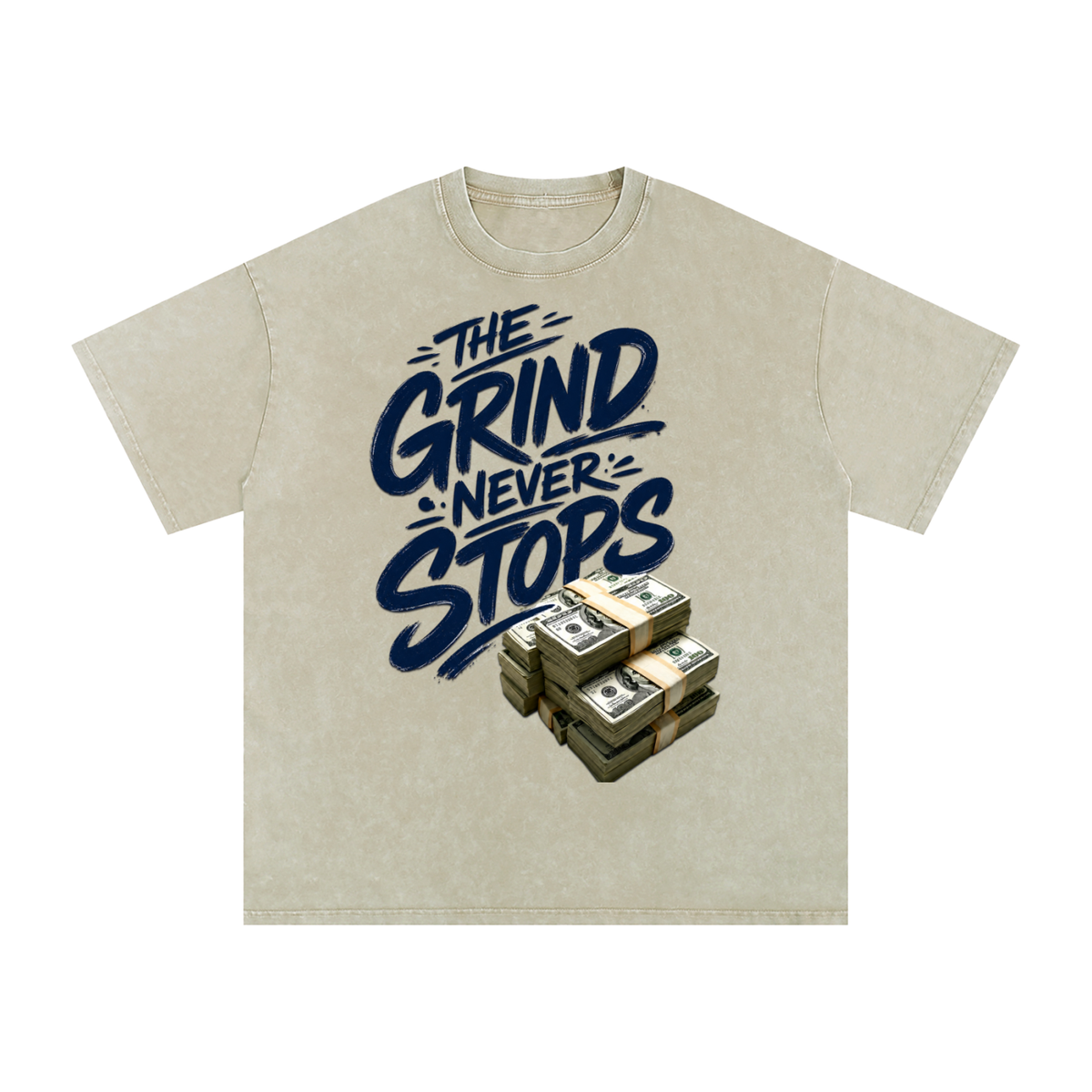 The Grind Never Stops Snow-Washed Cotton Tee