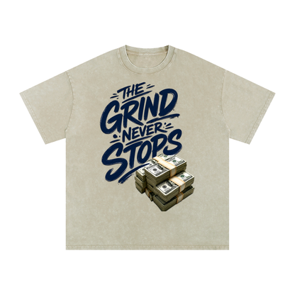 The Grind Never Stops Snow-Washed Cotton Tee