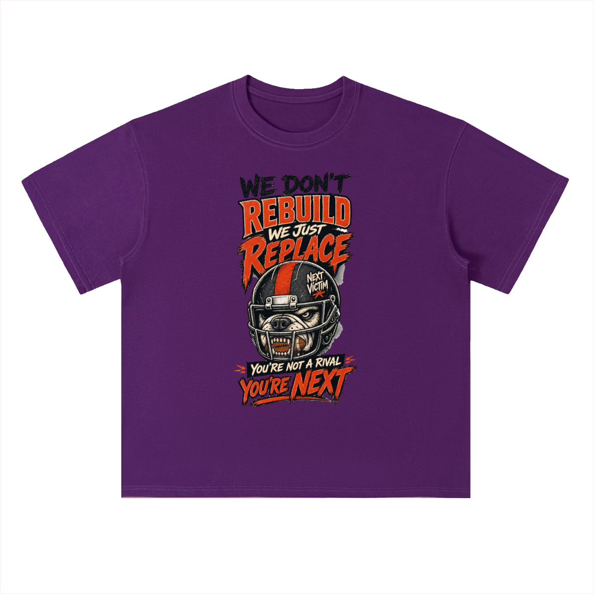 We Don't Rebuild Replace Hockey Mask Graphic Drop Shoulder Tee