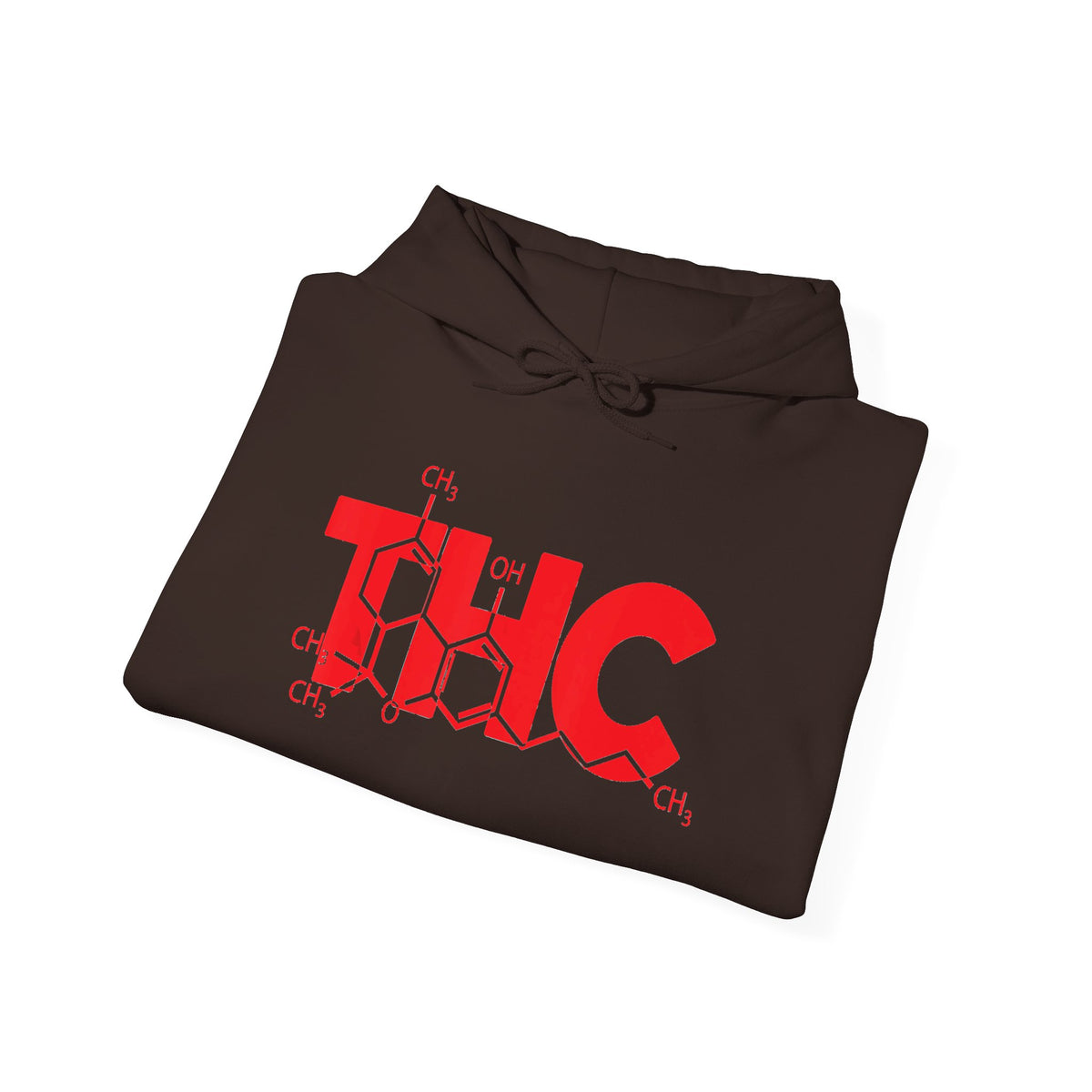 THC Molecule Hoodie – Red Chemistry Logo Cannabis Sweatshirt