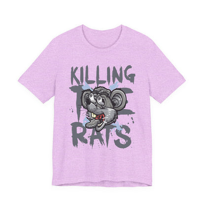Killing Rats Graphic Tee – Edgy Cartoon Rat Skull Streetwear