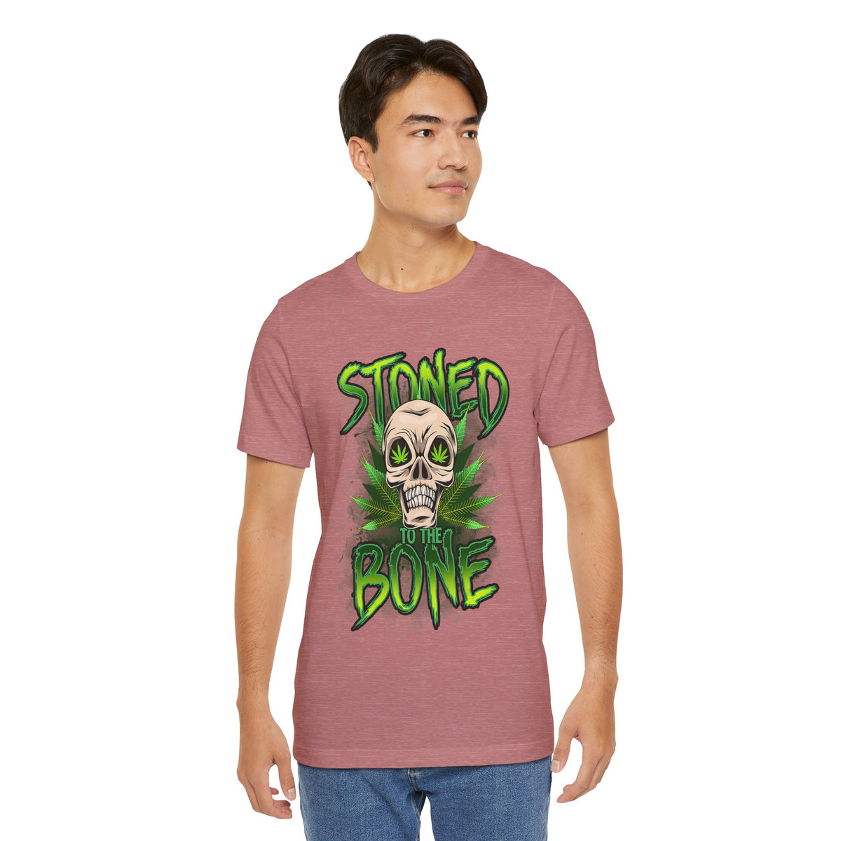 Stoned to the Bone Skull Tee — Cannabis Leaf Graphic T-Shirt