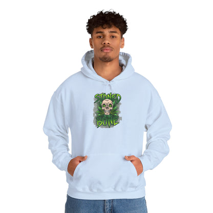 Skull 'Stoned Bone' Hoodie – Green Cannabis Skull Graphic Pullover