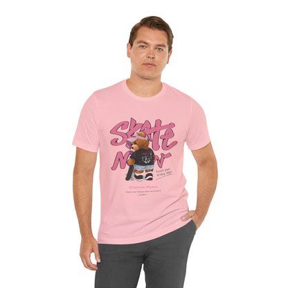 Skate Mom Bear Tee — Cute Pink Skateboard Graphic T-Shirt