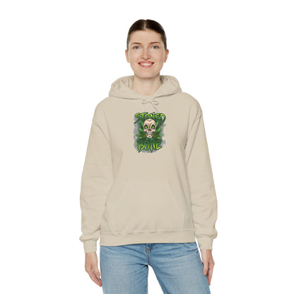 Skull 'Stoned Bone' Hoodie – Green Cannabis Skull Graphic Pullover
