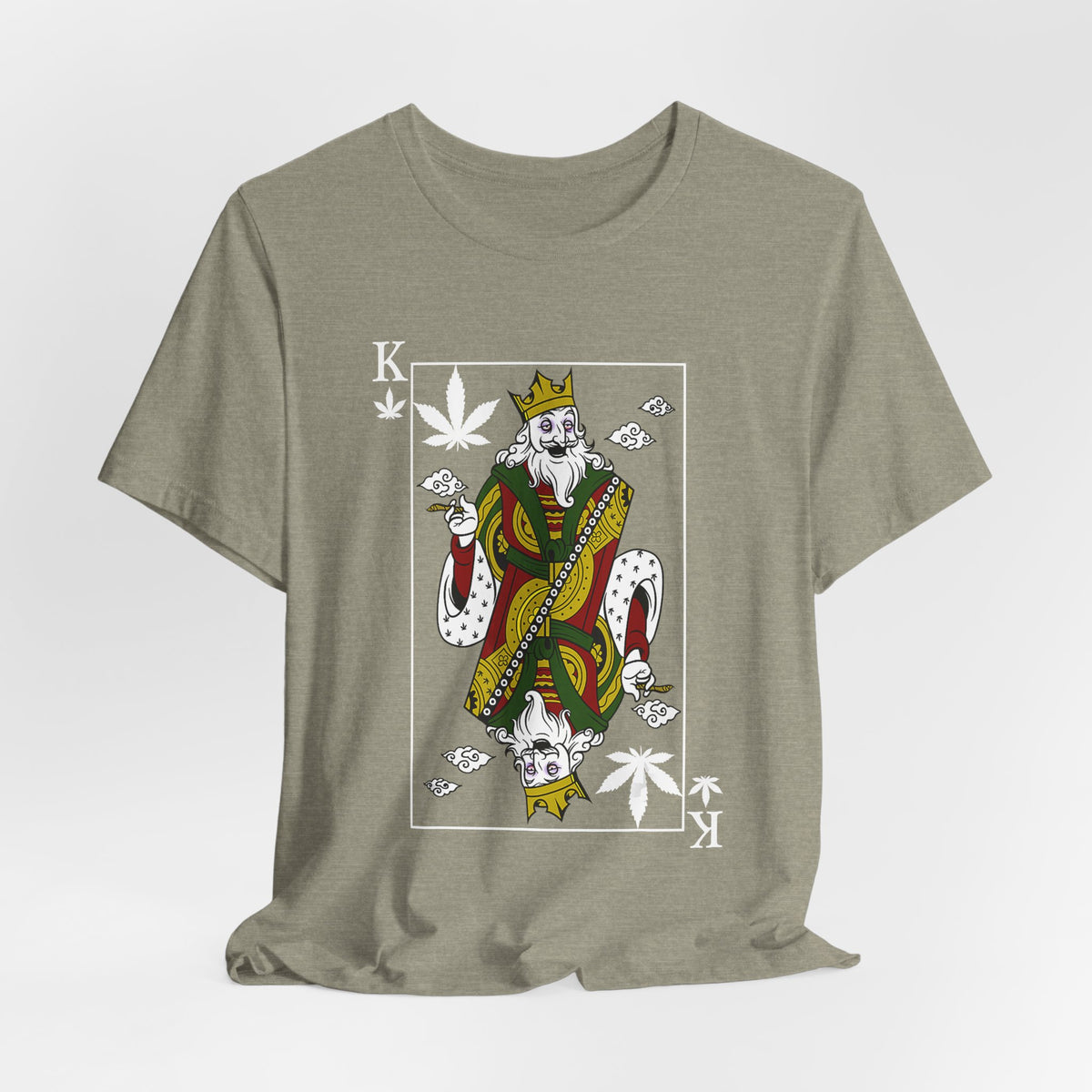 King of Leaves Graphic Tee — Playing Card Cannabis Design