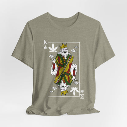 King of Leaves Graphic Tee — Playing Card Cannabis Design