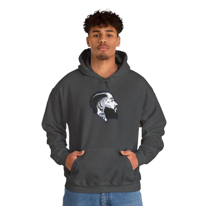 Portrait Graphic NIPSEY – Side Profile Ink Illustration Hooded