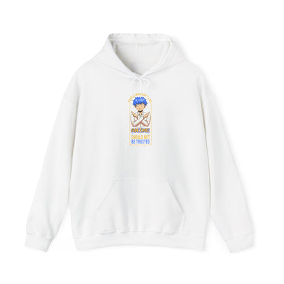 Anime Blue-Haired Character Hoodie — 'Promise to Be Trusted' Graphic Pullover