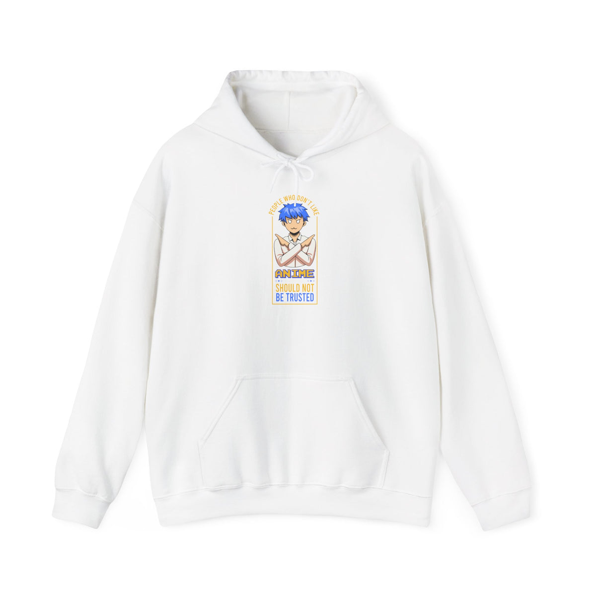 Anime Blue-Haired Character Hoodie — 'Promise to Be Trusted' Graphic Pullover