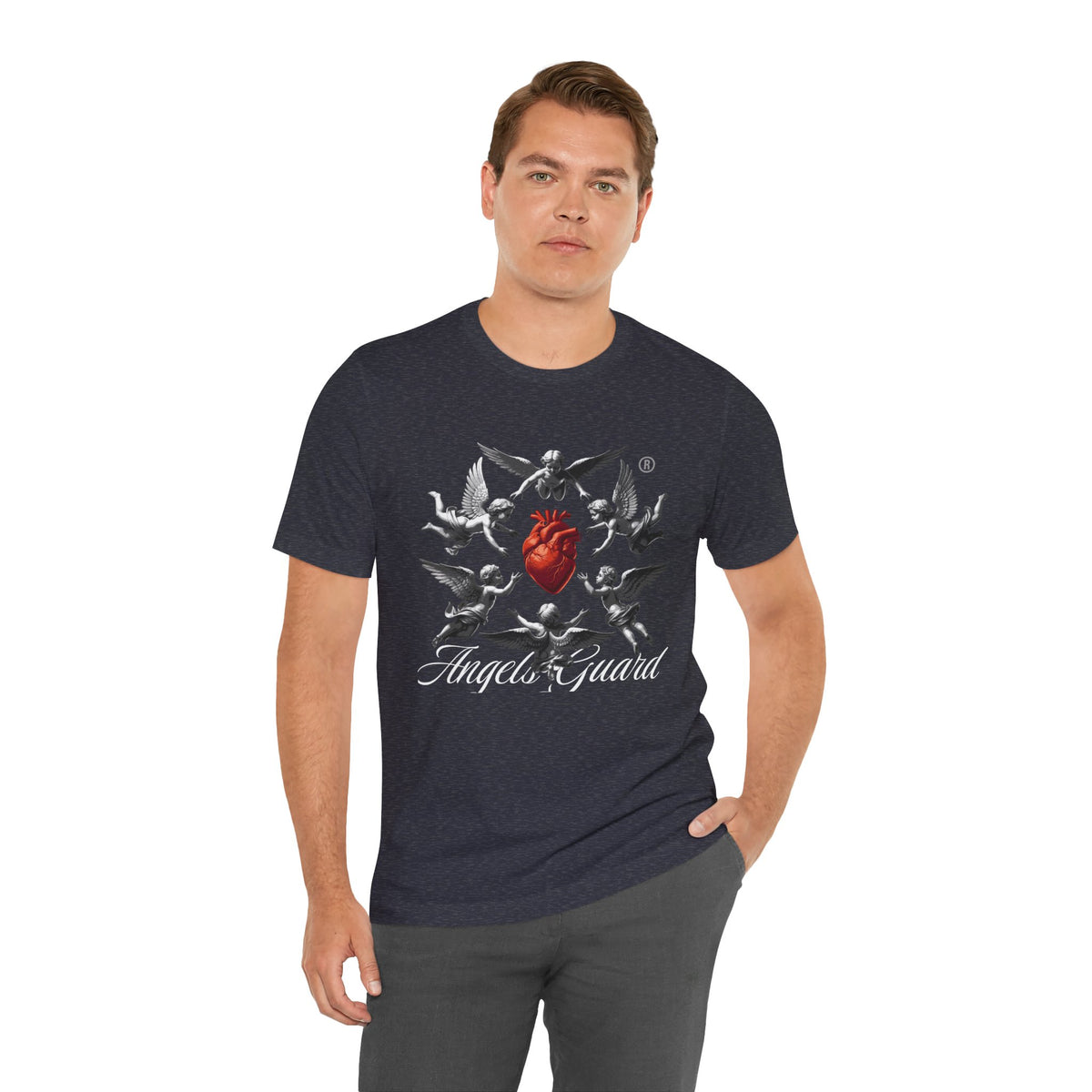 Angel Guard T‑Shirt — Sacred Heart & Cherub Graphic Tee