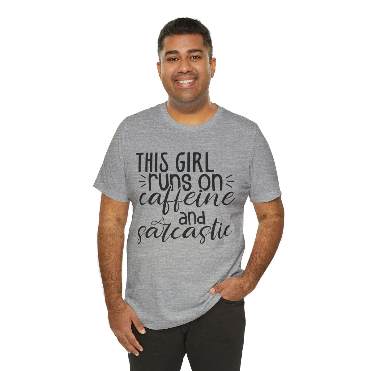 Funny Women’s Tee — "This Girl Runs on Caffeine and Sarcastic"
