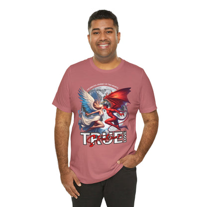 True Love Tee — Angel & Devil Heart Graphic T-Shirt