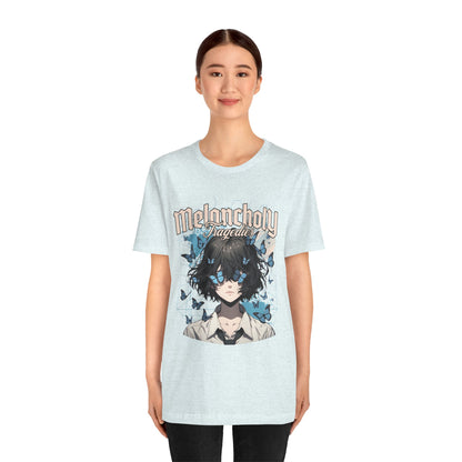 Melancholy Tragedia Anime Tee — Blue Butterflies Graphic T-Shirt