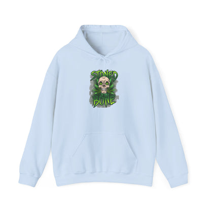 Skull 'Stoned Bone' Hoodie – Green Cannabis Skull Graphic Pullover
