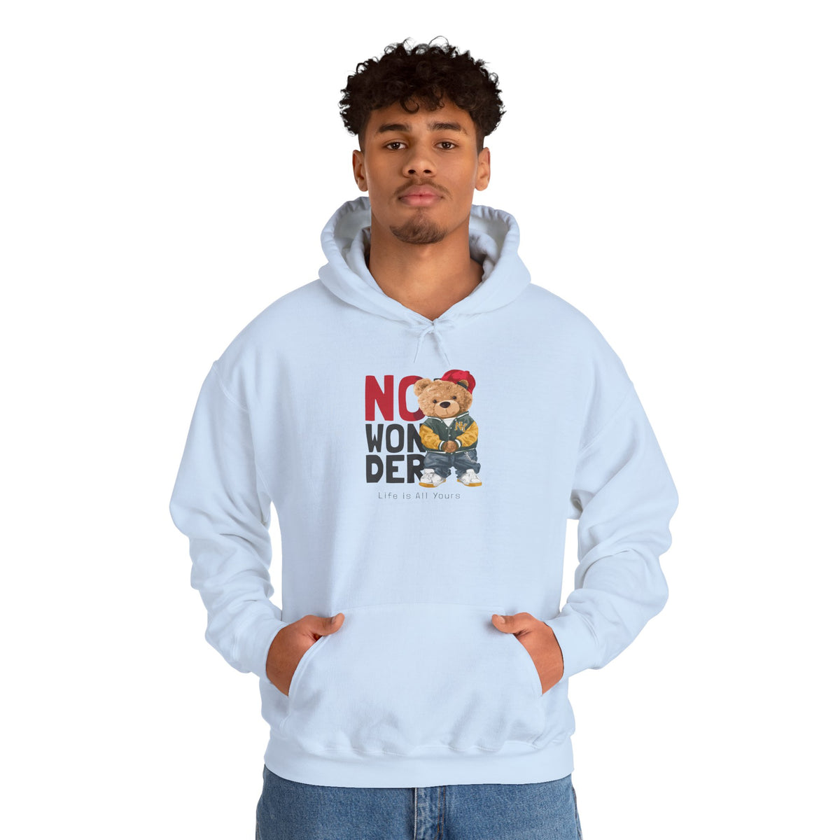No Wonder Bear Hoodie – Cute Teddy Graphic Hooded Sweatshirt