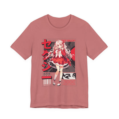 Anime Girl Graphic Tee — "Get Silly!" Red Harajuku Style T-Shirt