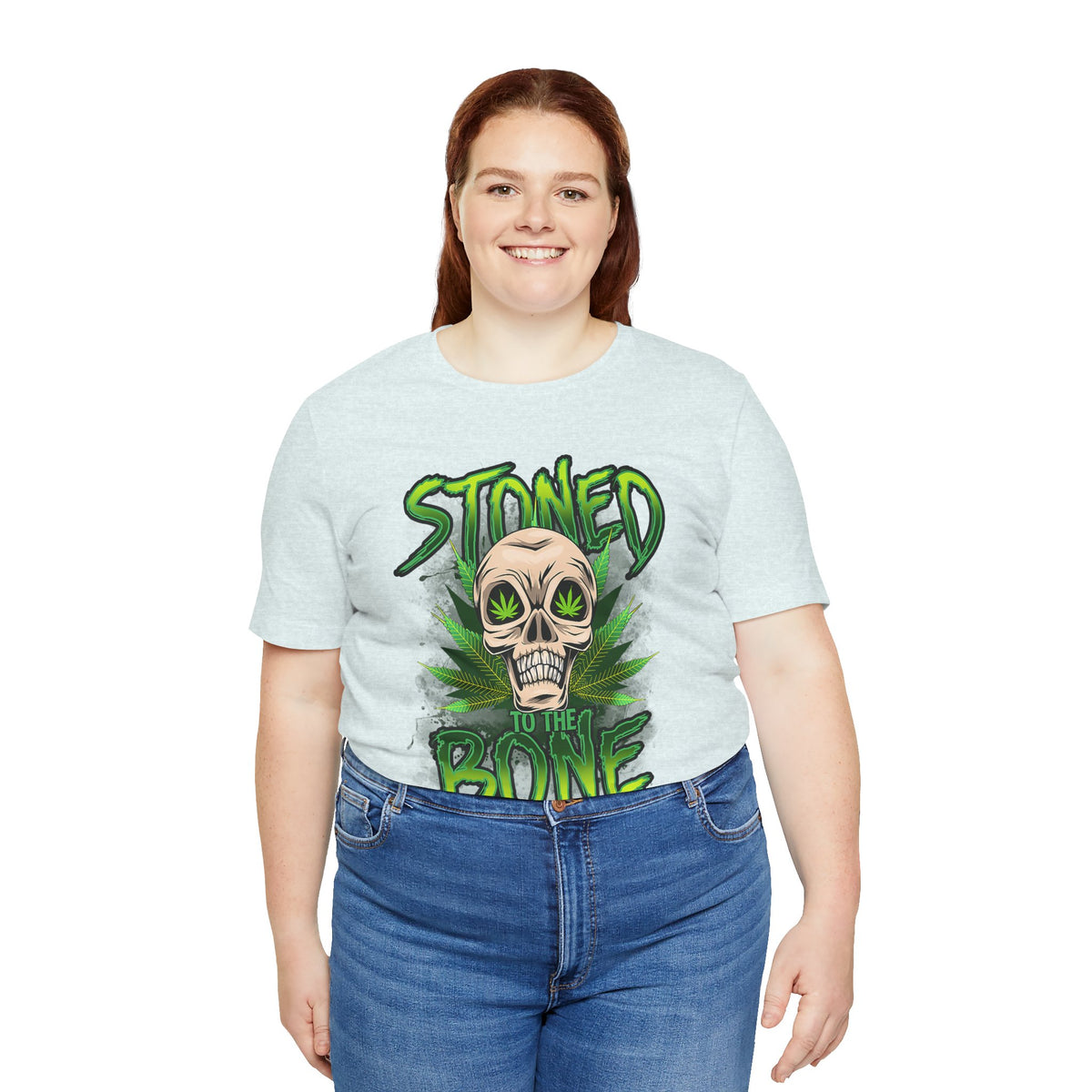 Stoned to the Bone Skull Tee — Cannabis Leaf Graphic T-Shirt