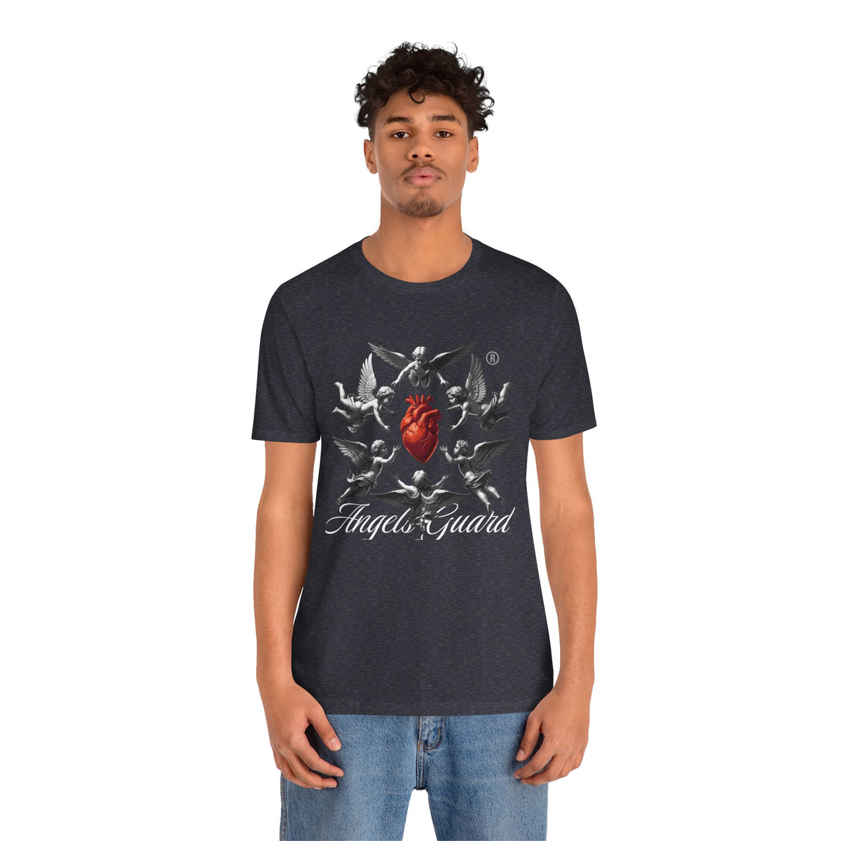 Angel Guard T‑Shirt — Sacred Heart & Cherub Graphic Tee