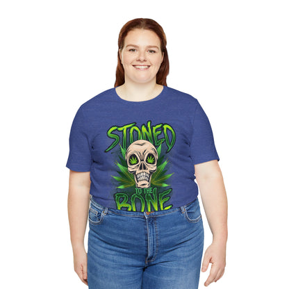 Stoned to the Bone Skull Tee — Cannabis Leaf Graphic T-Shirt