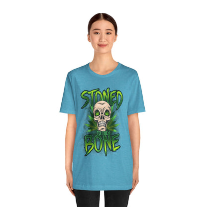 Stoned to the Bone Skull Tee — Cannabis Leaf Graphic T-Shirt