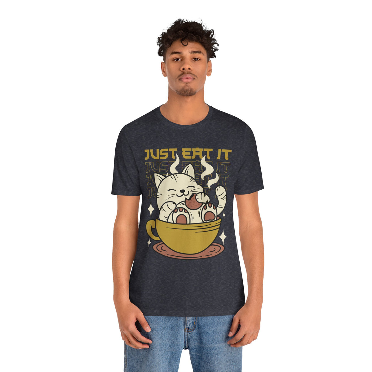 Just Eat It Cat Tee — Cute Kawaii Cat in Tea Cup T-Shirt