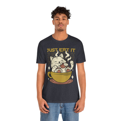 Just Eat It Cat Tee — Cute Kawaii Cat in Tea Cup T-Shirt