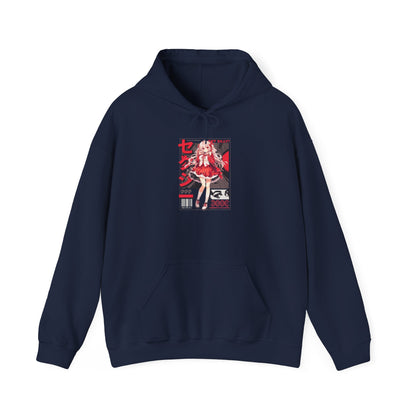 Anime Girl Graphic Hoodie — Red Retro Japanese Manga Design