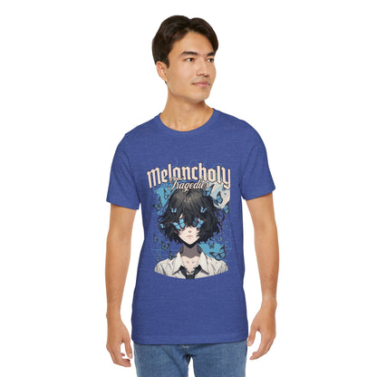 Melancholy Tragedia Anime Tee — Blue Butterflies Graphic T-Shirt