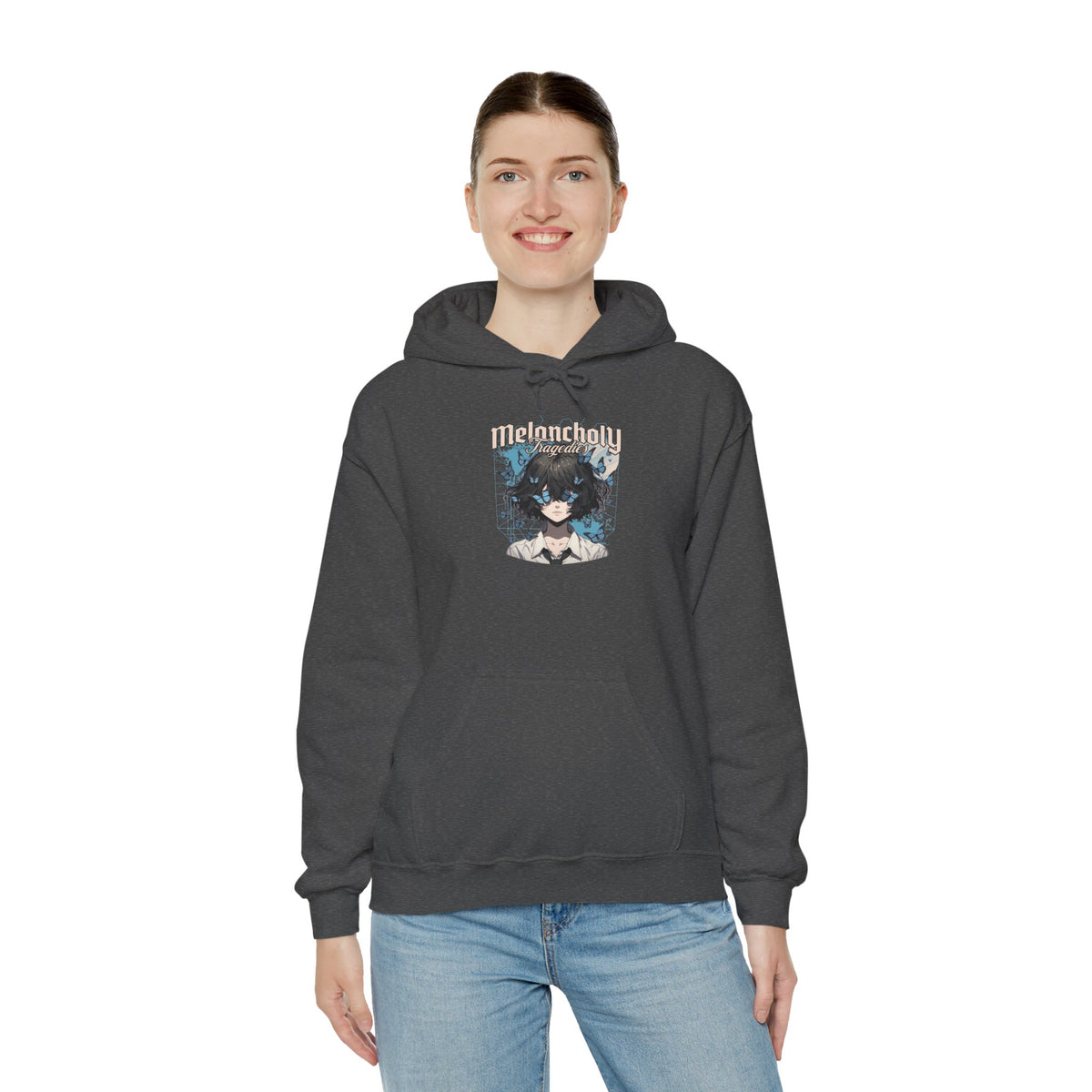 Anime Catgirl Hoodie — "Midnight" Kawaii Graphic Pullover