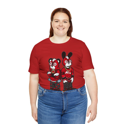 Streetwear Cartoon Bear & Bunny Tee — Hip Hop Graphic T-Shirt