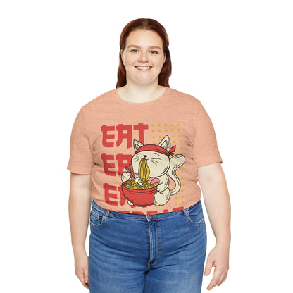Ramen Cat Tee — "Eat Sleep Repeat" Cute Noodle Lover T-Shirt