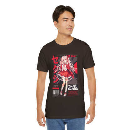 Anime Girl Graphic Tee — "Get Silly!" Red Harajuku Style T-Shirt