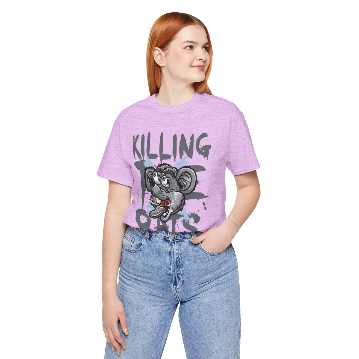 Killing Rats Graphic Tee – Edgy Cartoon Rat Skull Streetwear