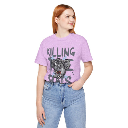 Killing Rats Graphic Tee – Edgy Cartoon Rat Skull Streetwear