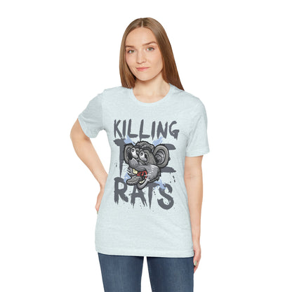 Killing Rats Graphic Tee – Edgy Cartoon Rat Skull Streetwear